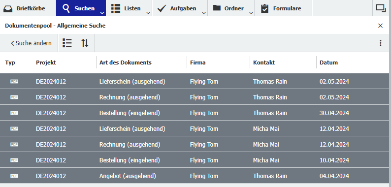Alle Dokumente auswaehlen